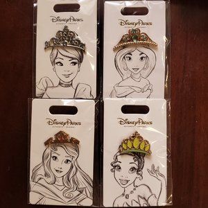Disney Parks Princess Tiara Crown Pins